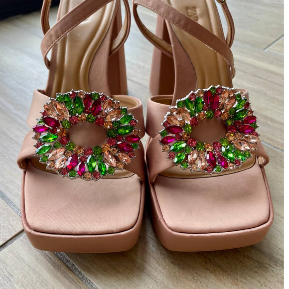 Zara Rhinestone Platform Heels - Picture 2 of 6